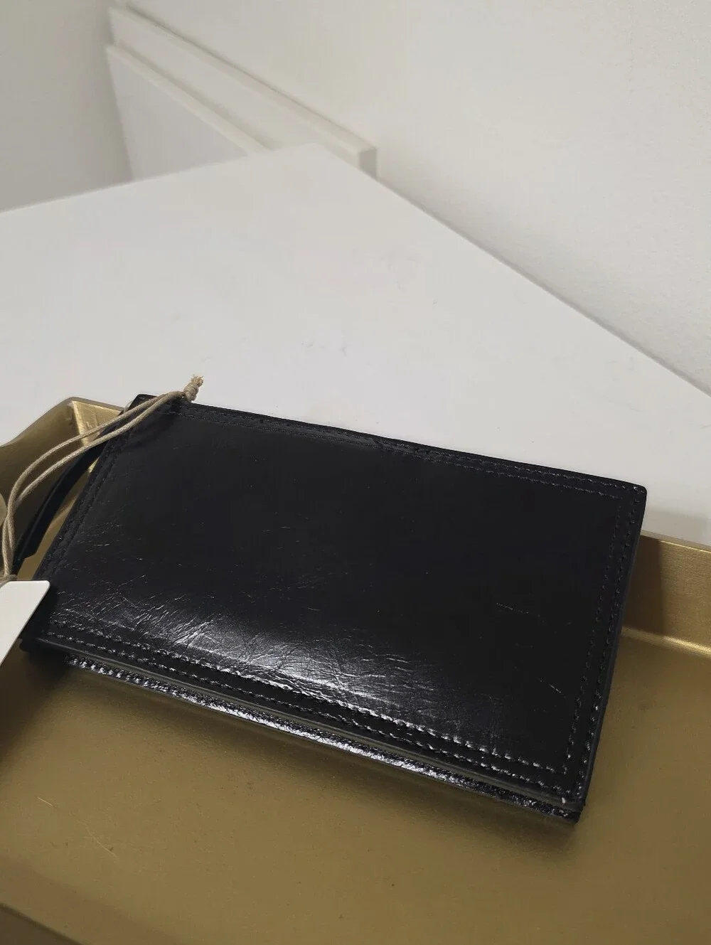 HOBO Black Leather Zip Wallet